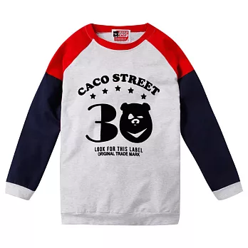 【CACO】30熊頭拼色長TM灰白