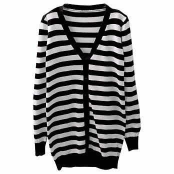 ROSE.簡約無印款橫條寬針織外套2色 藍系