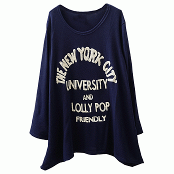 ROSE.捲毛紐約立體貼布針織長版上衣2色 藍系