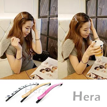 【Hera】赫拉 韓國飾品狩獵豹紋點點一字夾/邊夾/髮夾(三色任選)點點－粉嫩橘