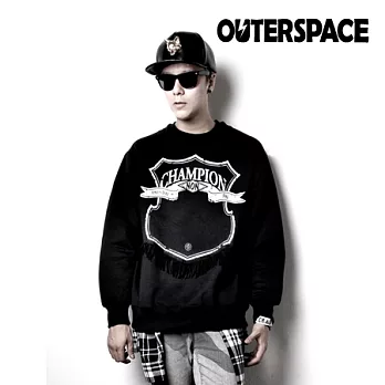 OUTERSPACE NON冠軍標大學T S黑