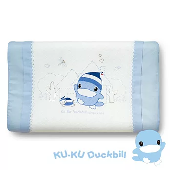 【KU.KU酷咕鴨】涼感兒童枕。藍