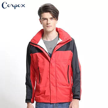 【Corpo X】男款Abletex高透濕防風防水輕量外套M黑紅