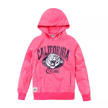 【CACO】虎頭連帽長TS桃粉