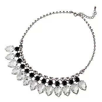 【Bling Q】水晶貴氣典雅氣質項鍊(2色)黑鑽