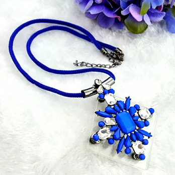 【Bling Q】韓國原單指標彩石點綴項鍊(藍)