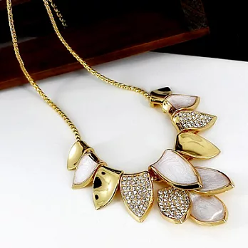 【Bling Q】特色葉子閃亮水鑽項鍊