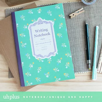 uhplus Writing Notebook A5筆記本- 那些花兒 (若綠滿天星)