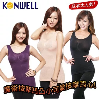 日本KONWELL凹凸束腹280D小可愛按摩背心(長版款內外搭2用)潮流紫潮流紫