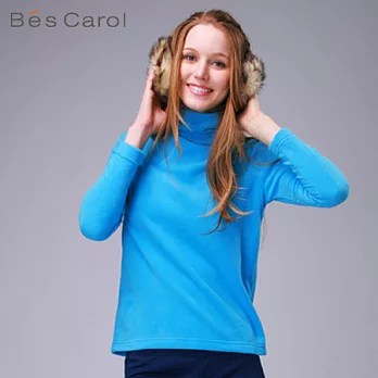 【Bés Carol】女式素色高領家居上衣M粉藍