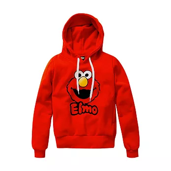 【CACO】MIT ELMO經典連帽長TS紅