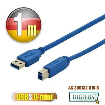 曜兆DIGITUS USB3.0A公轉B公線-1公尺藍色