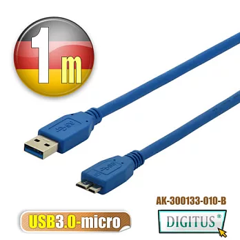曜兆DIGITUS USB3.0A公轉microB公線*1公尺藍色(支援Samsung Galaxy Note3)