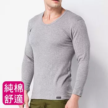 【MORINO】時尚麻花紋棉毛保暖長袖V領衫(男)-淺灰色XL淺灰色