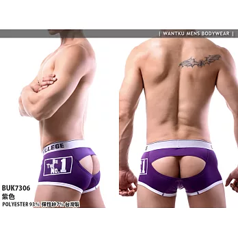 GYM COLLEGE 好屌型四角後空褲 貨號BUK7306 紫M紫