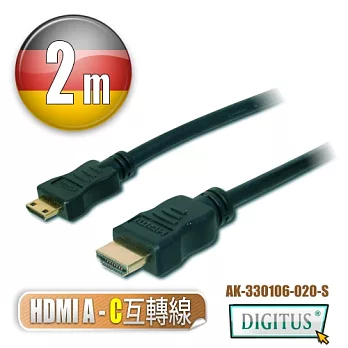 曜兆DIGITUS HDMI A轉C互轉線-2公尺(公-公)*HDMI轉miniHDMI線