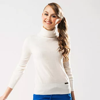 【C.H.K.】女式經典款高領羊毛衫L米白