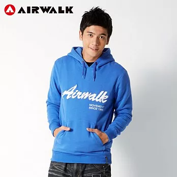 【美國 AIRWALK】經典AIRWALK連帽刷毛Tee-男L寶藍-L