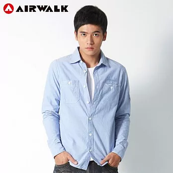 【美國 AIRWALK】修身長袖襯衫-男L淺藍-L