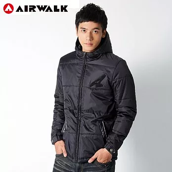 【美國 AIRWALK】簡雅純色連帽鋪棉外套-男L丈青-L