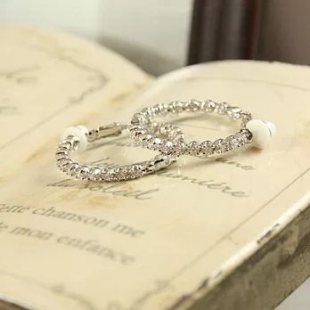 ECO安珂．水鑽環繞大圈圈 夾式耳環