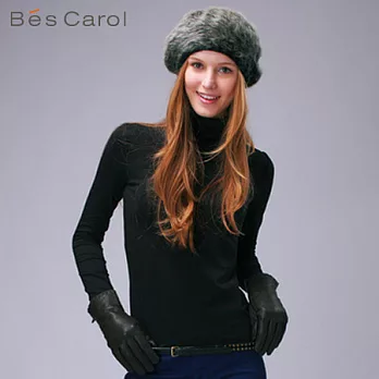 【Bés Carol】女式經典高領上衣M黑