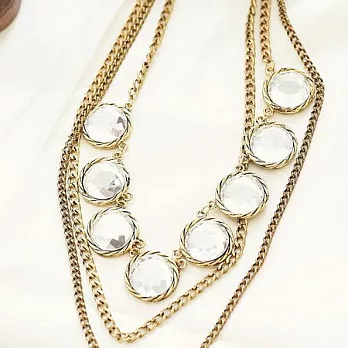 ECO安珂．部落客Nancy推薦．多顆大圓水鑽多鍊項鍊