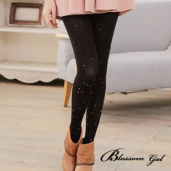 Blossom Gal韓國時尚華麗水鑽點點褲襪(黑)