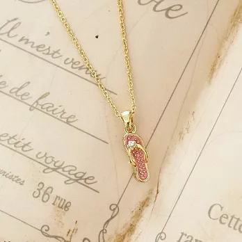 ECO安珂．立體拖鞋綴水鑽鎖骨項鍊