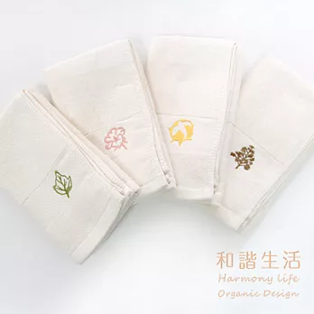 【和諧生活有機棉】緹花刺繡毛巾