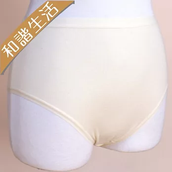 【和諧生活有機棉】仕女高腰一般內褲(2入)S原棉米白