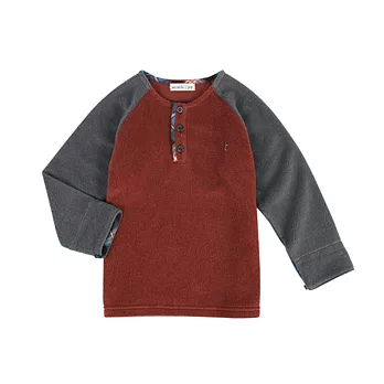 【minihope】格紋出層質感摺袖上衣120暗紅