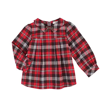 【minihope】氣質壓褶蝴蝶結長上衣120紅