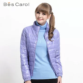【Bés Carol】女輕薄休閒羽絨服S粉紫