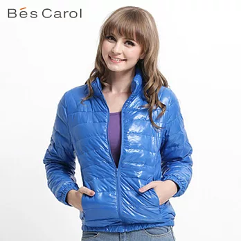【Bés Carol】女輕薄休閒羽絨服S海軍藍