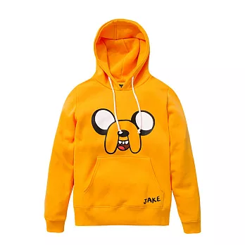 【CACO】MIT 老皮大臉長袖帽T M黃