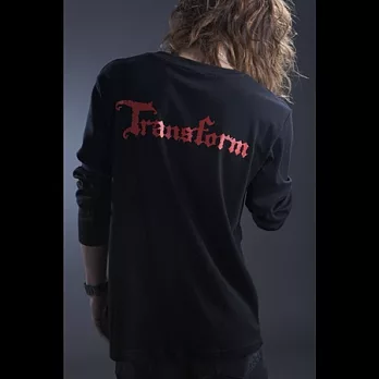 轉Transform率性LOGO長袖T- 男XL黑