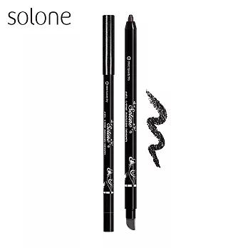 Solone 30秒定妝慕絲眼線眼彩筆．新一代換裝登場(共12色)01 鑽銀黑