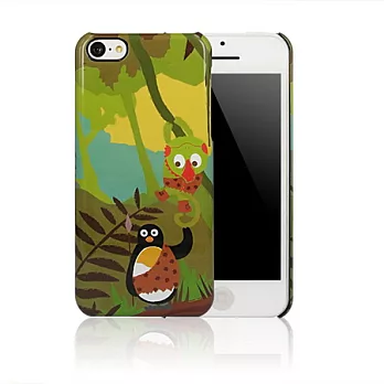 Kalo 卡樂創意 iPhone 5C童話彩繪風格保護殼-叢林與企鵝