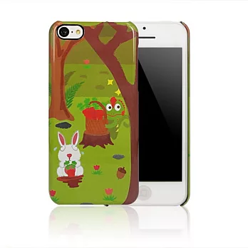 Kalo 卡樂創意 iPhone5C 童話彩繪風格保護殼-森林與兔子