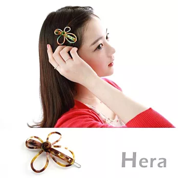 【Hera】赫拉 豹紋渲染線條花朵邊夾/髮扣/髮夾(四色任選)咖啡色