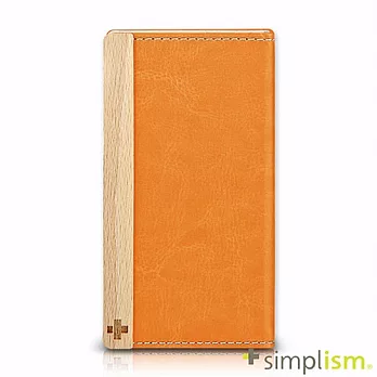 Simplism iPhone 5S 右向側開掀蓋式皮革保護套橘色