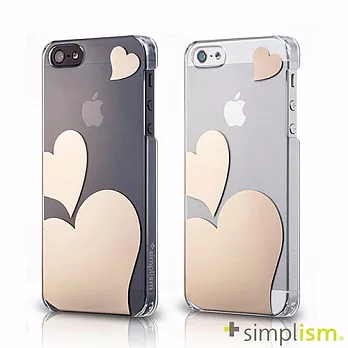 Simplism iPhone 5S 幾何圖紋水晶保護殼組甜蜜愛心