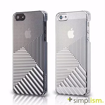 Simplism iPhone 5S 幾何圖紋水晶保護殼組鏡面條紋