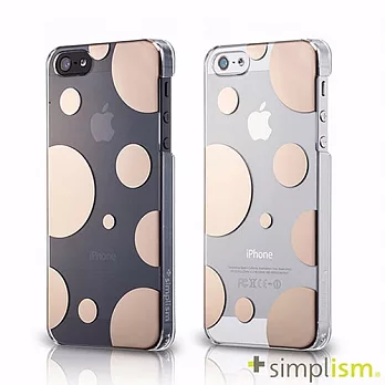 Simplism iPhone 5S 幾何圖紋水晶保護殼組金色雨滴