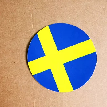 【國旗商品創意館】瑞典國旗圓形抗ＵＶ、防水貼紙／Sweden／世界多國款可選購收集