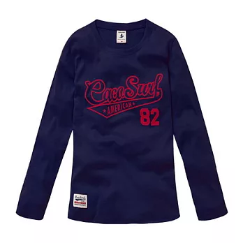 【CACO】CACO SURF‧美式休閒‧CS草寫植絨長TS深藍