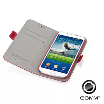 GGMM Samsung Galaxy S4 經典皮夾式保護套 小牛皮系列紅