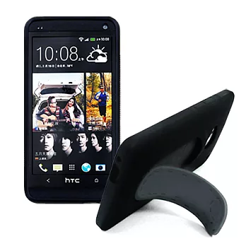 Lilycoco HTC New One M7 彈簧式隱藏支架保護殼黑色