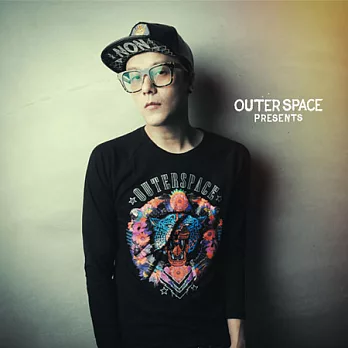 OUTERSPACE 百花盛開豹頭長T (白/黑)S黑色